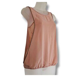 Doe & Rae Sleeveless Tank Top Size S Dressy Lace Inset Beaded Trim Fairy Whimsy